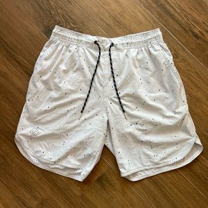Legends Luka Shorts, White Splatter, Medium 7” w/ Liner